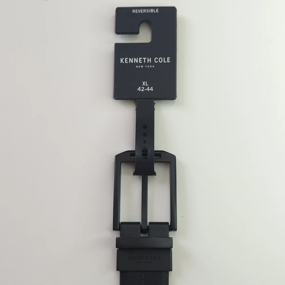 Kenneth Cole Classic Reversible Genuine Italian Leather Belt Black Brown XL